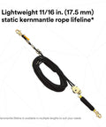 Lightweight 11/16 in. static kernmantle rope lifeline for 90 Foot Horizontal Lifeline System With Static Kernmantle Rope And Energy Absorber.