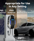 Level 2 Home EV Charger 9.6kW 40A With LCD Display 240V NEMA 14 50 Plug Wall Mounted for Fast Overnight Charging SAE J1772 Compatible