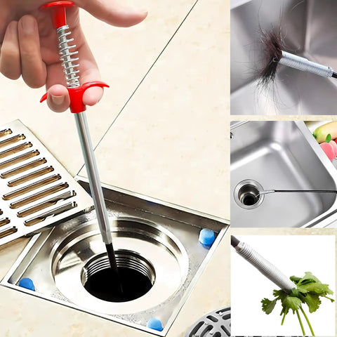 79 Inch Flexible Drain Snake Clog Remover For Toilet, Sewer, Shower, Kitchen And Bathroom Drains, Long Reach Drain Cleaner Tool