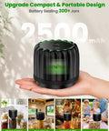 Hand holding Mason Jar Vacuum Sealer Kit Cordless Auto Stop With 10 Lids, compact design with 2500 mAh battery