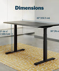 Vari ComfortEdge Electric Standing Desk 60X30 Black with dimensions 60x30 inches and adjustable height from 25 to 50.5 inches.