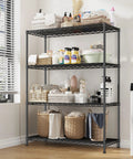 Beefy Heavy Duty 4 Tier Storage Rack With Adjustable Shelves In Black Strong Steel Garage Shelving Unit Holds Up To 620 Lbs Total Perfect For Home Workshop Or Commercial Storage, black 4-tier steel shelf for laundry room