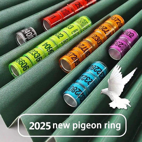 2026 Pigeon Leg Rings Set Of 100 Aluminum 8mm Numbered Bird Bands with colorful rings in packaging