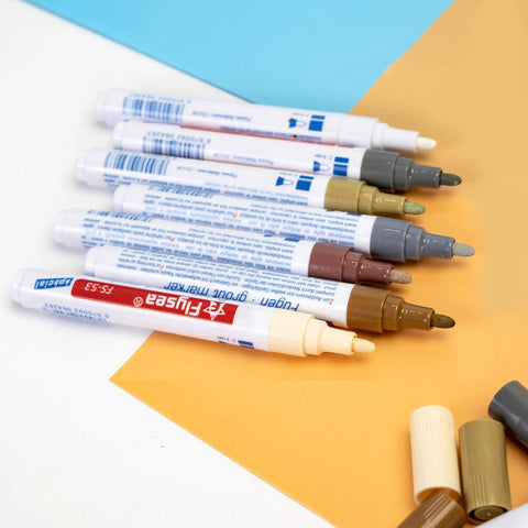 Five Pack Grout Pen Fixer To Renew Tile Lines And Restore Tile Walls And Floors In Bathrooms And Kitchens Fawn Color Waterproof Ink That Stays Colorfast, Easy To Use By Shaking And Squeezing For Quick, Long Lasting Grout Refresh pens on paper