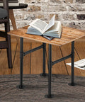 Industrial Pipe Table Legs Black 15.9 Inch 2 Pack Sturdy Heavy Duty Metal Coffee Desk Legs With Wood Tabletop In Living Room Setting