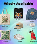 Image showing items printed using Direct To Film Roll 13 Inch By 328 Feet A3 Plus PET Double Sided Matte Clear 75 Micron.