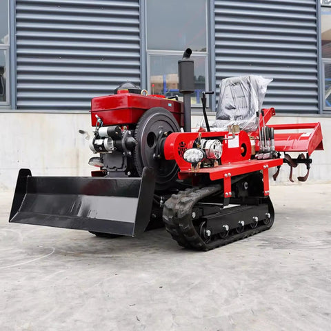 Diesel Powered Tracked Tractor With Attachments For Farming Landscaping And Land Clearing A Workhorse Do It All Crawler With Quick Hitch