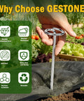 Set Of 150 Heavy Duty Circle Top Landscape Fabric Stakes And Pins 6 Inch Galvanized Weed Barrier Stakes With Removal Tool in garden