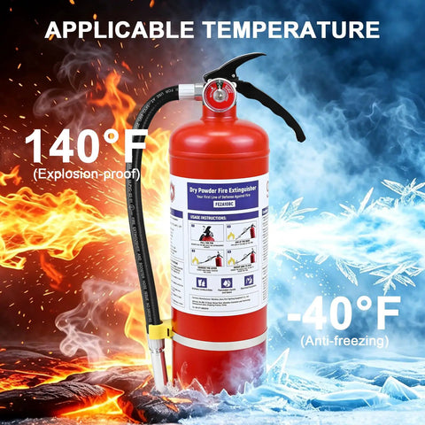 Two Pack 5lb Abc Dry Chemical Fire Extinguishers With Wall Mount, Easy Reach Pull Pin Design, No Sweat Operation For Home Workshop Or Pickup, Solid Backup Security When Heat Turns Up