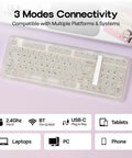Beast Mode Wireless Mechanical Gaming Keyboard With a Slick 96 Percent Compact Layout showing 3 modes connectivity options.