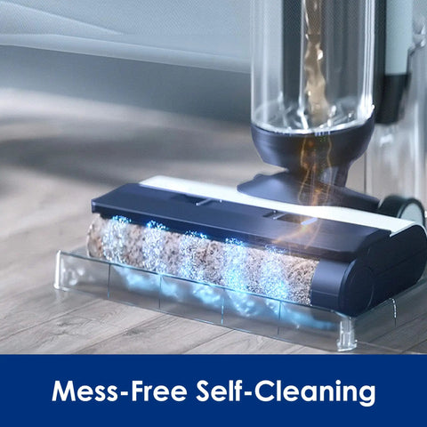 Smart Cordless Wet And Dry Vacuum Mop Combo Cleans Hard Floors Without Breaking A Sweat And Sweeps Up Stubborn Pet Hair Like A Boss With Auto Sensor Tech And Crisp Digital Screen, featuring self-cleaning brush.
