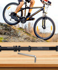 Beefed Up Heavy Duty Adjustable Thru Axle Skewer For Bike Trainers 12x142 to 148mm, CNC Aluminum Alloy on a wooden platform