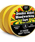 Heavy Duty Double Sided Woodworking Tape 1 Inch Wide 60 Feet Per Roll 180 Feet Total Silicone Based Adhesive