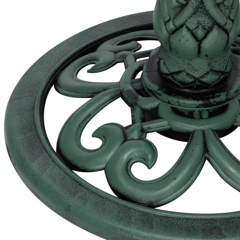 Base of 35 Inch Outdoor Pedestal Water Fountain With 3 Tier Cascade, Durable Resin Birdbath For Garden Patio Deck And Backyard Green Finish