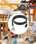 Heavy Duty Kickass Replacement Power Cord Compatible With Skilsaw Worm Drive Circular Saw 14 AWG 3 Prong Bare Wire Cable in use on jobsite.