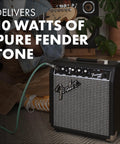 Frontman 10G 10 Watt Electric Guitar Amplifier With 6 Inch Speaker Built In Overdrive Headphone Jack And Aux Input Black Silver
