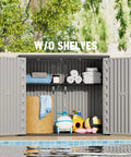 Open Large Outdoor Storage Box Resin Sheds With Lockable Waterproof Cabinet For Balcony Garage And Backyard 37 Cu Ft Capacity