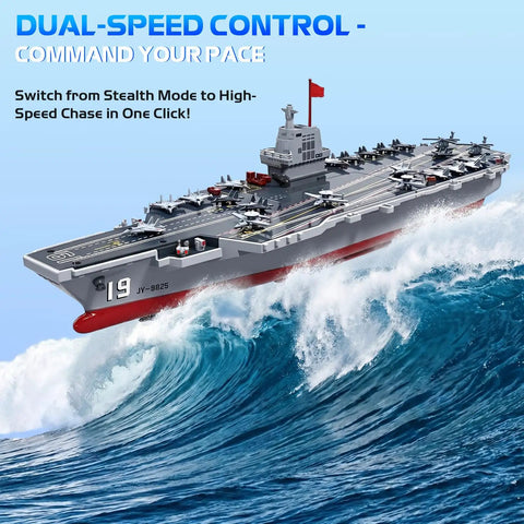 Rad RC Warship Boat With Water Spray 16 Inch Battleship Aircraft Carrier on waves
