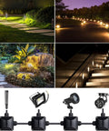 Outdoor IP66 Waterproof Junction Box Kit Of 4 with 3-Way Cable Connectors in use for LED landscaping lighting