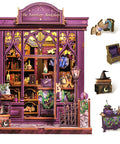 DIY Miniature Book Nook Kit With LED Light 3D Wooden Puzzle Bookshelf Insert Decor Astrology Themed Bookshop Craft