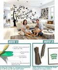 Tree Wall Decals For Living Room And Bedroom, 3D DIY Photo Frame Tree Mural, Family Photo Frame Sticker, Black Right Orientation