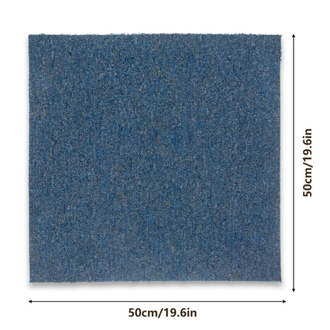 Blue 20 Pack 20x20 Inch Carpet Tiles With Stickers, Reusable, PVC Backed, Slip-Resistant, Waterproof, Easy Install