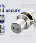 Keyless Entry Door Knob With Keypad For Home And Office, No Fuss Setup Electronic Code Lock With Auto Lock In 3 Seconds