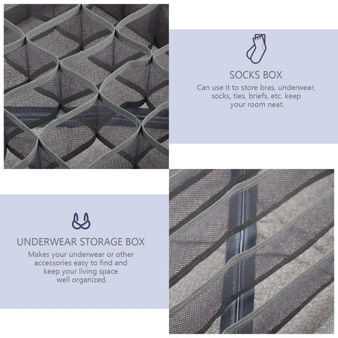 Multi Pocket Cloth Drawer Organizer For Bras Socks Ties And Briefs A Big Time Game Changer For Your Closet spacious grey fabric compartments