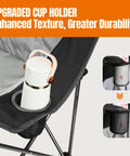 Heavy Duty Double Camping Chair For Two Adults 650 Lbs Capacity with arm cup holder detail