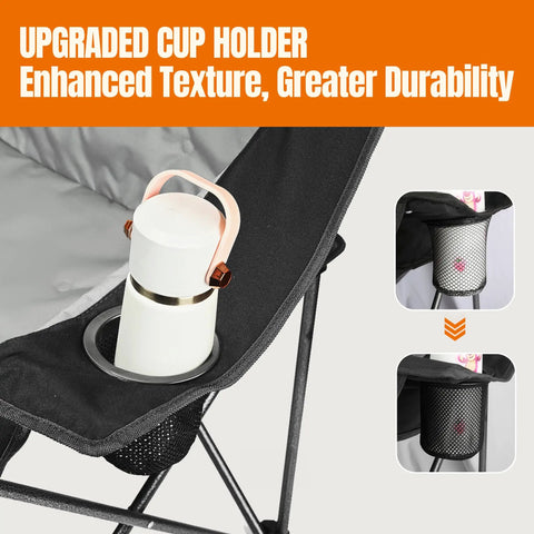Heavy Duty Double Camping Chair For Two Adults 650 Lbs Capacity with arm cup holder detail