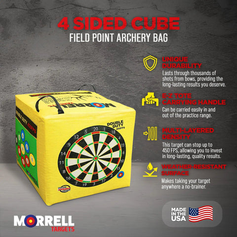 Beast Mode Archery Target Bag For 450 FPS Practice Cube Field Point Target with Bullseyes Nine Ball Dartboard