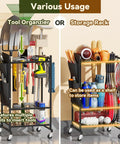 Rolling Garden Tool Organizer With Wheels, Beefy Heavy Duty Tool Tower Cart For Garage Or Shed, used for tools and storage.