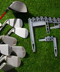 Durable Golf Club Organizer for Bags With Iron Holder Clips and Shaft Racks with clubs on grass