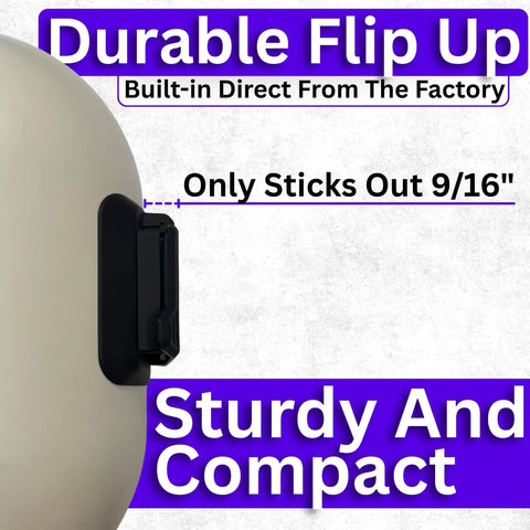 Side view of Flip Up Sugar Scoop Welding Hood 1.0 with Built In Flip Up Retainer for Standard 2x4 Welding Helmet, compact design