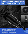Close-up of adapter with Velcro in Wheel Hub Cleaning Kit With 15 Cleaning Pads, Holder And Adapter For Power Drill Or Half Inch Impact Wrenches