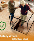 Top Shelf Adjustable Loft Handrail And Attic Ladder Safety Railing Bolted Down Tight With Durable Stainless Steel For Zero Stress Climbing And Everyday House Upgrades You Actually Need, assisting an elderly man.
