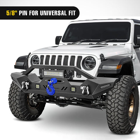 Jeep with Forged Steel Winch Hook Set 3/8 Inch Grade 70 Safety Latch Clevis Slip Hook and blue cable stopper on front bumper.