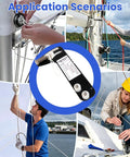 Hands Free Sailboat Rigging Tension Gauge For Standing Rigging And Forestays Reads 2000 Lbs While You Pull Works With Three Sixteenths Seven Thirty Seconds And One Quarter Inch Cable Diameters Portable Force Gauge For Solo Tuning on sailboat rigging