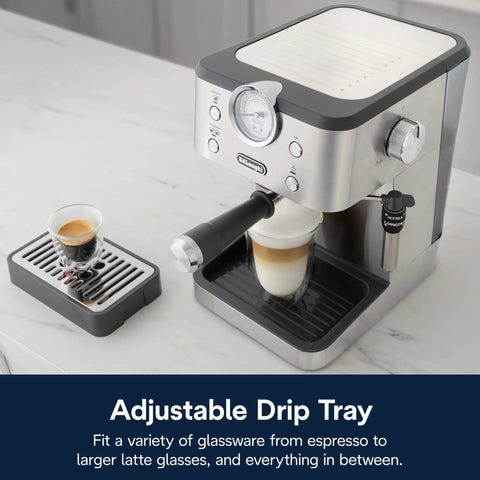 Espresso Machine With Milk Frother And 15 Bar Pump For Lattes Cappuccinos And Iced Coffee At Home Barista Quality Shots And Creamy Froth Every Time For You with adjustable drip tray visible