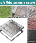 Recessed Drain Inspection Chamber Cover With Frame For Lawn Tile And Wood Floors 5cm High 65x65cm Size Heavy Duty Aluminum Paving Manhole Cover