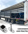 Heavy Duty Van Door Holder And Trailer Door Retainer Catch For Commercial Trucks in front of open trailer showing practicality