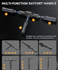 42 In 1 Magnetic Screwdriver Set With T Handle Ratchet S2 Steel Bits showing multi-function ratchet handle setup options