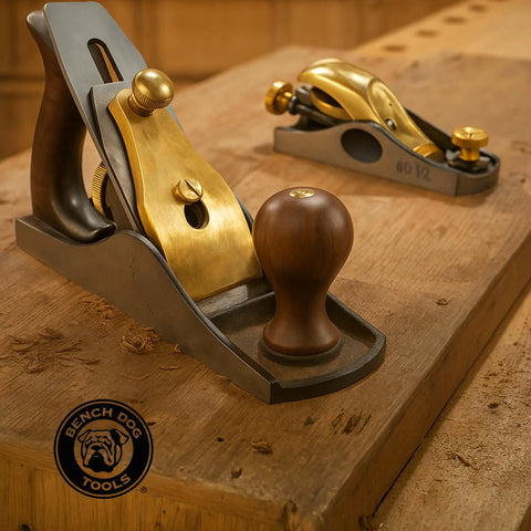 Slick Low Angle Shoulder And Chisel Plane Built For Dead On Edge And End Grain Trimming Boasts An Adjustable Mouth Precision Tuned Steel Blade Plus Includes A Rugged Storage Case, displayed on wooden workbench.