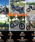 Badass Dual Motor Electric Bike For Adults Smooth 43Mph Off Road Cruiser showing four models with fat tires and batteries.