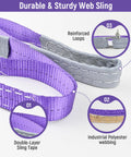 Detailed view of Two Pack 5 to 1 Safety Factor 1 Inch by 3.3 Foot Polyester Webbing Lifting Slings With Twisted Eye Ends 2204 Lb Working Load