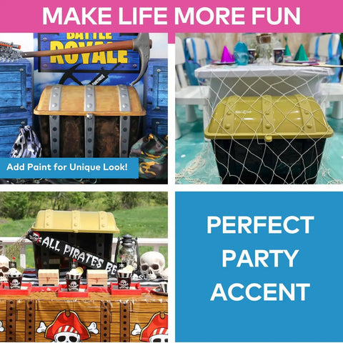 Hella Spacious Heavy Duty Plastic Treasure Chest For Classrooms Black And Gold Large Storage Bin With Kickass Pirate Vibes Perfect For Prizes Rewards And School Supplies Stash That Rocks