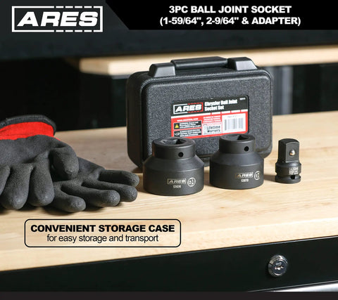 3 Piece Ball Joint Socket Set, 3/4 Inch Drive, For Chrysler Dodge Jeep with case