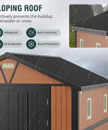 Extra Large 10x12 Outdoor Storage Shed With Lockable Doors, Metal Construction, Two Windows, featuring sloping roof for weather protection