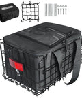 Rear Bike Basket With Removable Insulated Liner Ride Ready Rainproof Cover Cargo Net Quick Release Folding Design Fits Most Rear Bike Racks Great For Adults Perfect For Picnics Shopping And School Use showing kit contents
