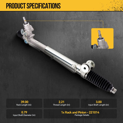 Product specifications for Power Steering Rack And Pinion Assembly Replacement For 2002-2009 Trailblazer Envoy Rainier Ascender Bravada 9-7x